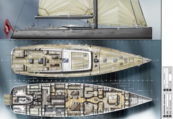 31m Mengi Yay Yacht Concept by Barracuda Yacht Design - Profile and General Arrangements