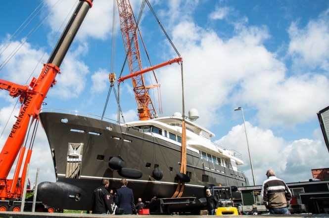 37M Continental Trawler Yacht SANTA MARIA T at launch