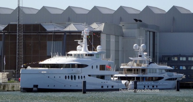 Amels Madame Kate and Hull 468 on May 5, 2015 - Photo by Dutchmegayachts