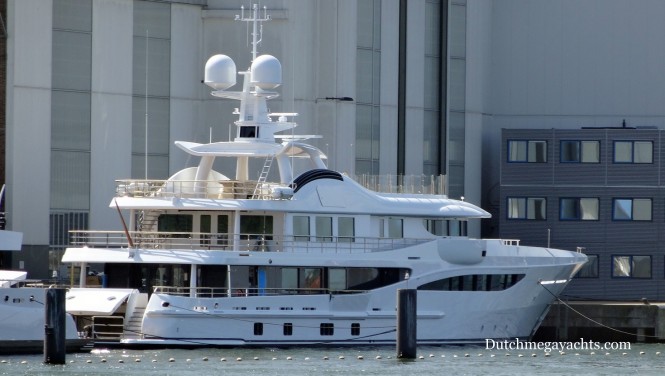 Amels superyacht Hull 468 side stern - Photo by Dutchmegayachts