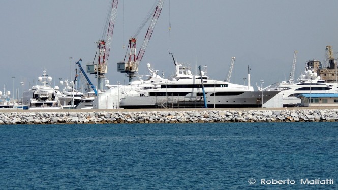 Benetti shipyard in Livorno, Italy