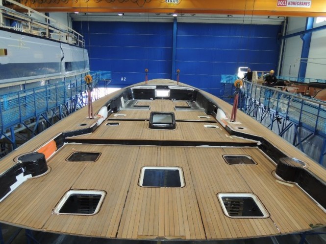 Flush Deck for first Swan 115 FD superyacht - Photo by Nautors Swan