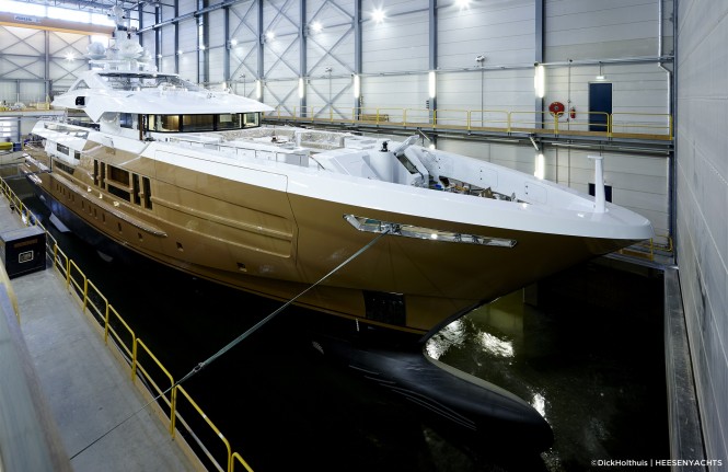 HY 17255 AZAMANTA Yacht at launch - Photo by Dick Holthuis and Heesen Yachts