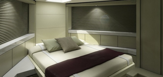 Luxury yacht Hatteras 70 - Cabin - Image credit to Hatteras Yachts
