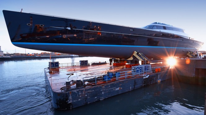 New 85m mega yacht AQUIJO (Project 85) at launch