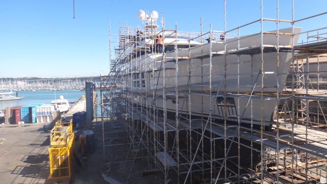Refit of charter yacht Big Fish at Titan Marine in New Zealand