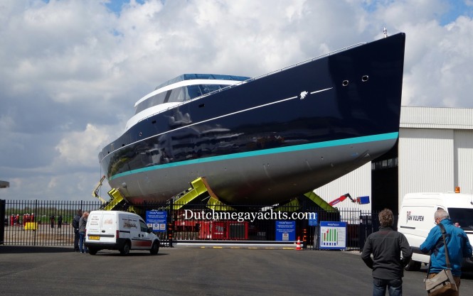 Sailing Yacht Oceanco Y711 Vitters 3069 (PROJECT 85) being rolled out of her shed - Photo by Dutchmegayachts