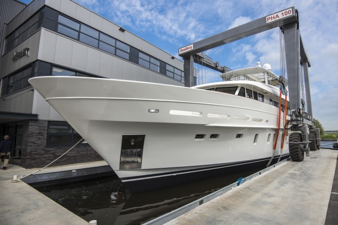 Super yacht Firefly on the water