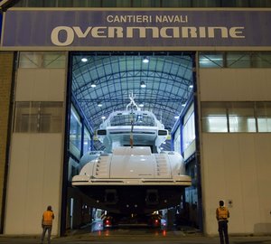 Beautiful Racy and Sporty Mangusta 132 Motor Yacht Hull #1 Launched