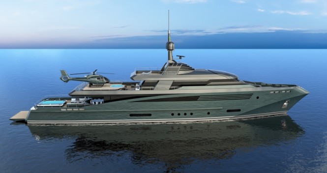 Superyacht QUEEQUEG concept - side view