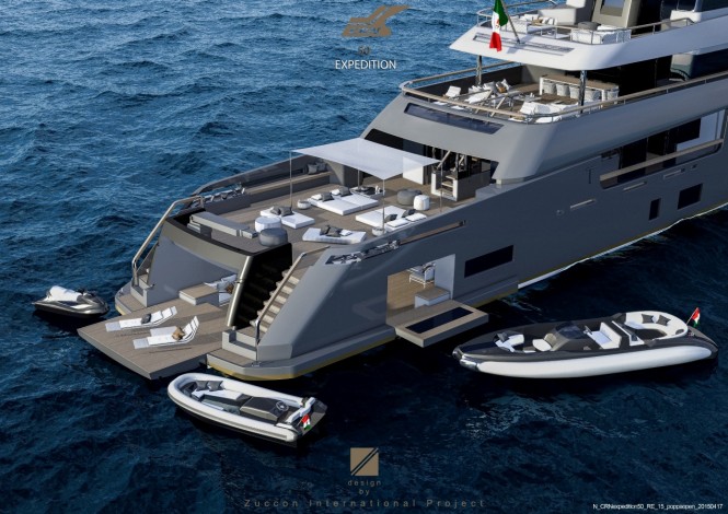 Superyacht Teseo concept - aft view