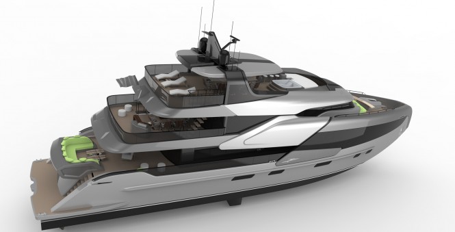 40m DND Yacht Concept - Aft View