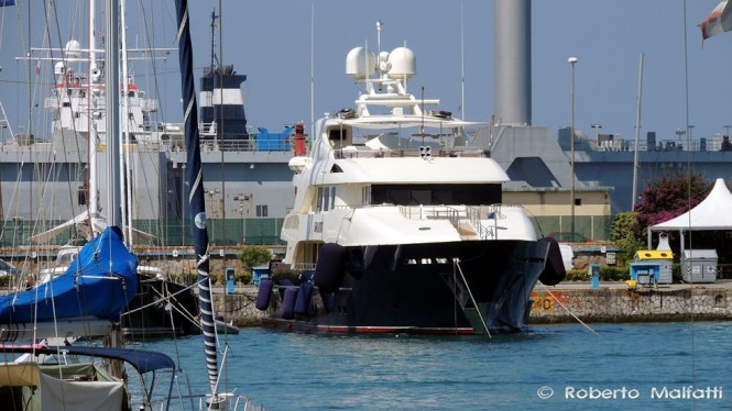 42m Trinity Yacht WAKU in the port of Livorno, Italy - Photo by Roberto Malfatti