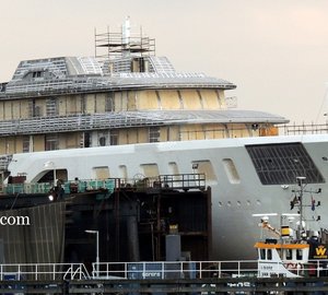 Impressive 92m FEADSHIP Motor Yacht Hull 695 spotted in Hansweert, the Netherlands