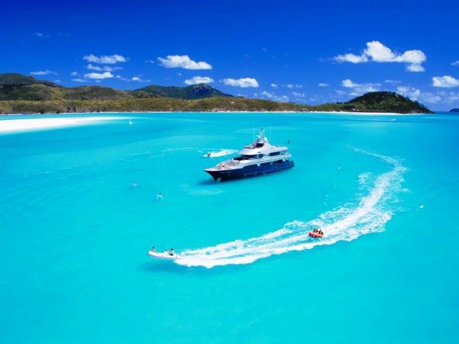 A Superyacht anchored in the amazing Australian waters - Image credit to Superyacht Australia