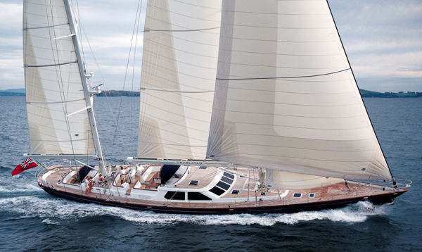 Alloy super yacht Blue Too (ex Charlatan) under sail