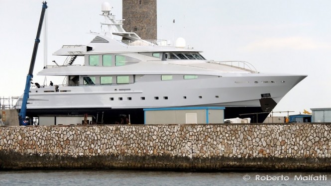 CMN Line 49 super yacht MIM spotted at Benetti in Italy - Photo by Roberto Malfatti