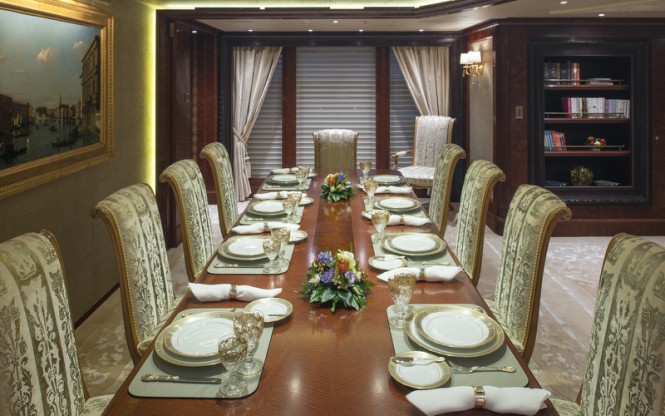 ESTER III superyacht - Dining - Photo by Klaus Jordan