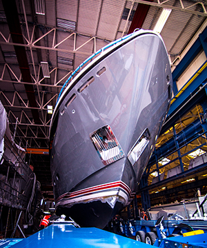 First Princess 35M Yacht ready to leave her shed - Photo by Princess Yachts International plc