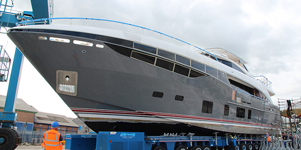 First Princess 35M Yacht showing her beautiful steel grey hull - Photo by Princess Yachts International plc
