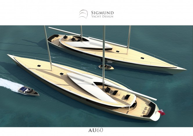 Latest 60m mega yacht AU60 concept by Sigmund Yacht Design