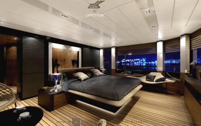 Luxury super yacht TESEO concept - master cabin