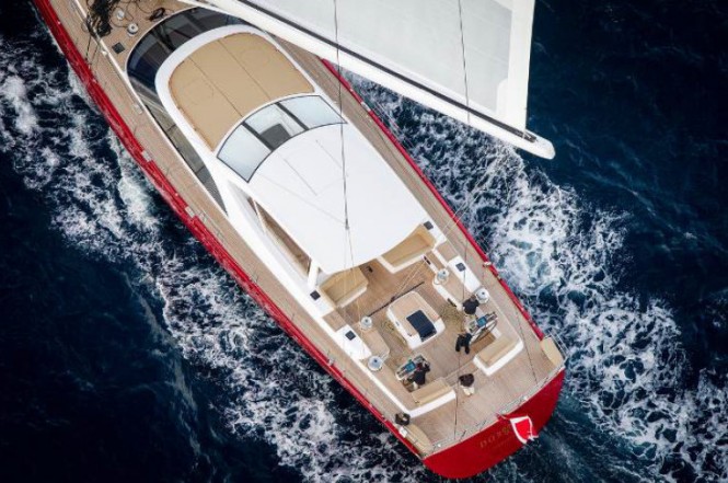 Luxury yacht DORYAN from above