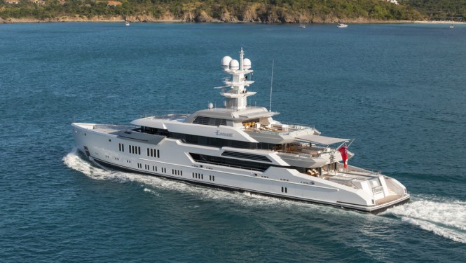 Luxury yacht ESTER III - aft view - Photo by Klaus Jordan