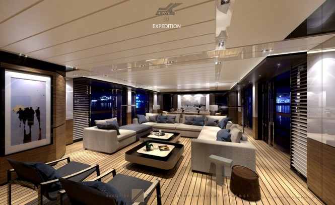 Luxury yacht TESEO concept - main salon