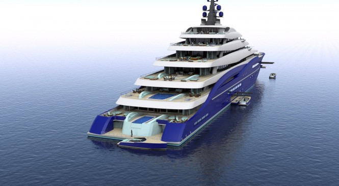 Goundbreaking 200M gigayacht DOUBLE CENTURY concept designed by Christopher Seymour