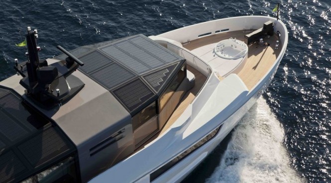 Photovoltaic panels aboard M Ocean Yacht