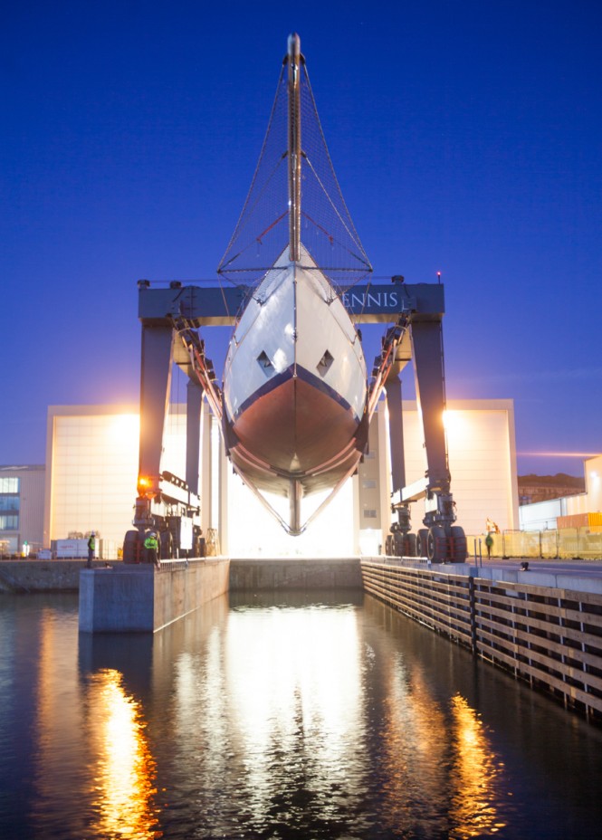 Re-launch of the 65m superyacht Adix at Pendennis