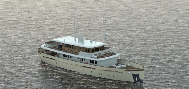 Rendering of the 34m Aegean super yacht OLDESALT (hull 44)