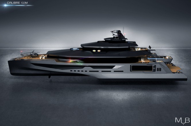 Super yacht CALIBRE Concept - side view