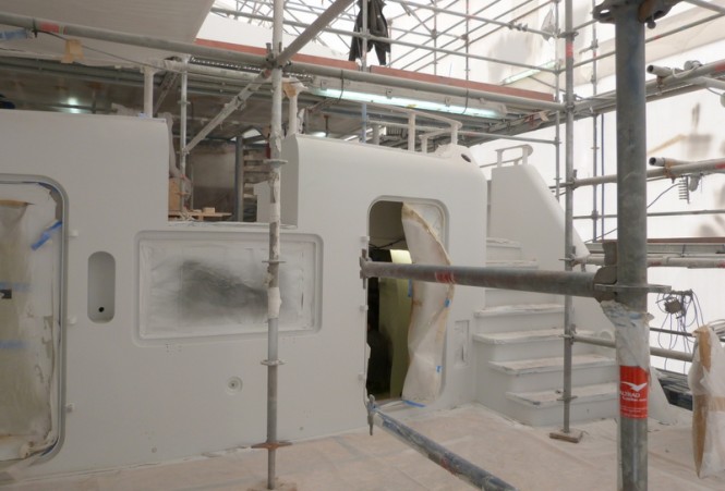 Superyacht MIRAGE under refit