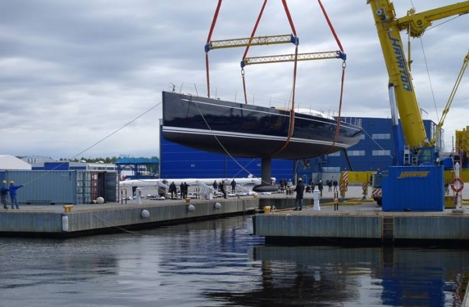 Superyacht Swan 115-001 S ready to hit the water - Photo by Nautors Swan