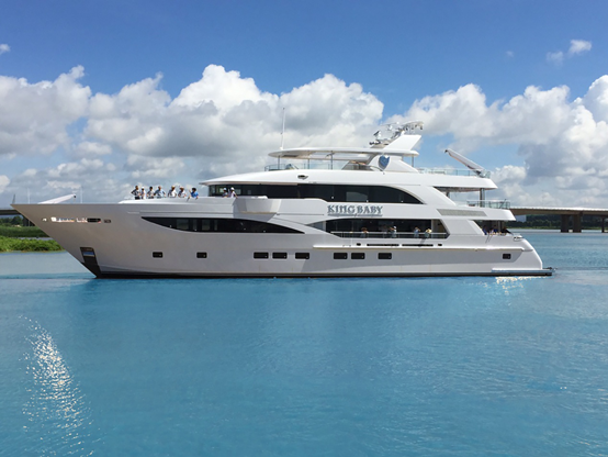 140ft IAG superyacht KING BABY on the water