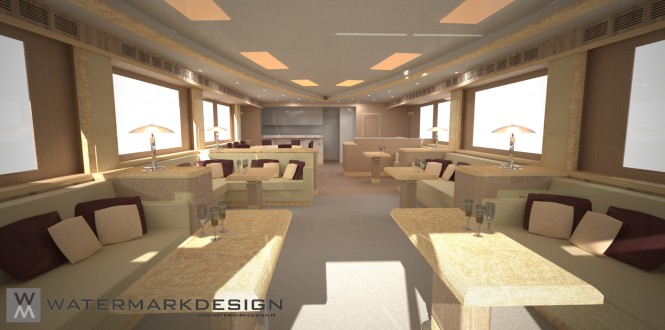 33,20m Dhow Yacht - Salon view from aft side