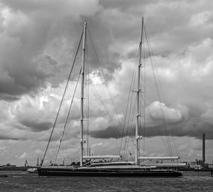 Voluminous 85m Oceanco/Vitters Sailing Yacht AQUIJO spotted in Rotterdam