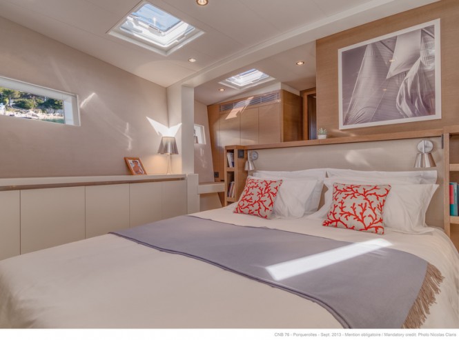 CNB 76 LEO Yacht - Owners Cabin - Photo by Nicolas Claris