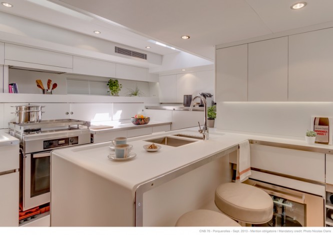 CNB 76 Yacht LEO - Galley - Photo by Nicolas Claris