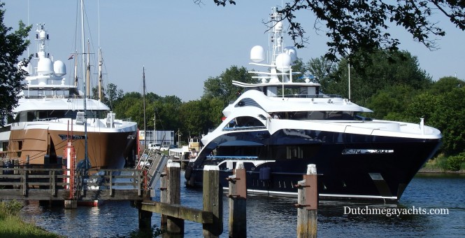 Heesen superyachts Azamanta and Ann G in Hellevoetsluis - Photo by Dutchmegayachts