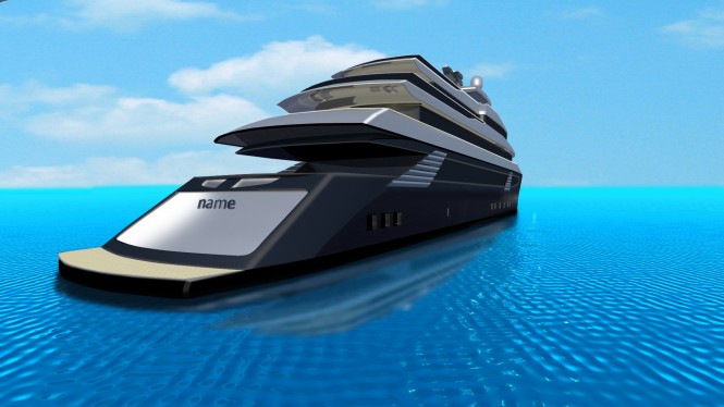 Luxury motor yacht SKUA54 concept - aft view