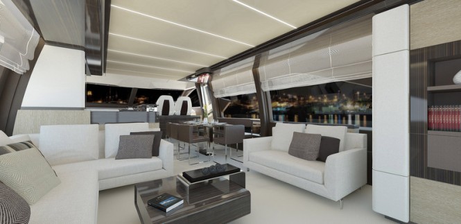 Luxury yacht AZIMUT 72 - Saloon