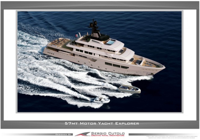 Luxury yacht BLACKBEARD concept from above