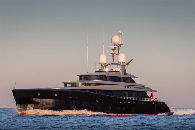 Luxury yacht KISS underway