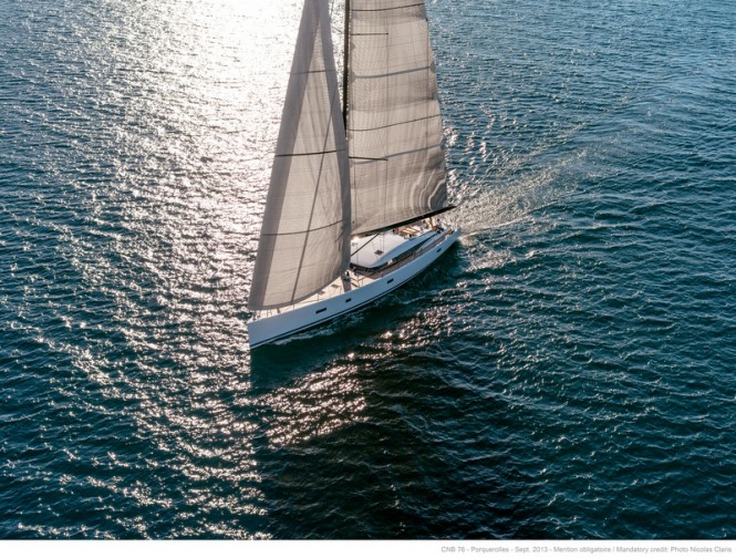 Luxury yacht LEO under sail - Photo by Nicolas Claris
