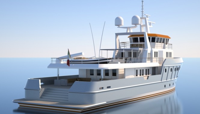Luxury yacht Ocean King 130 - aft view