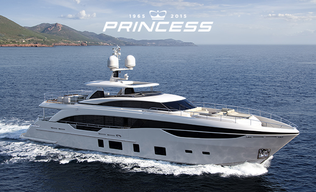 Luxury yacht Princess 35M underway