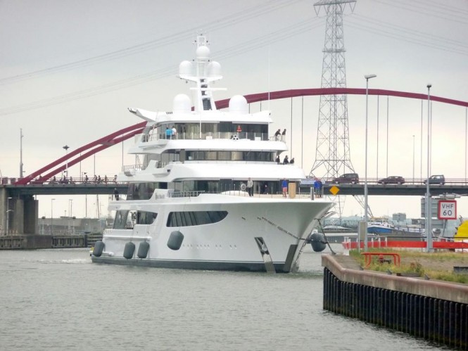 Mega yacht Royal Romance in Amsterdam - Photo by Feadship Fanclub and Hanco Bol